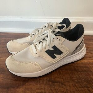 New Balance Women’s Size 9 Fresh Foam X70 Sneakers Beige and Black